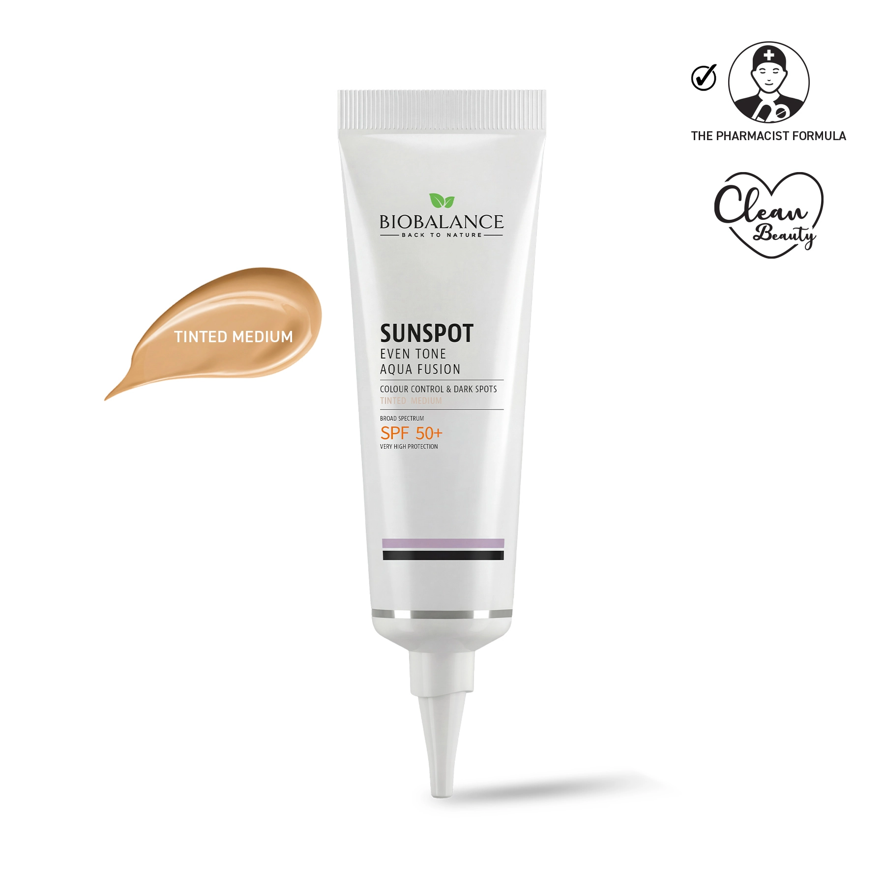 1-SUNSPOT-TINTED.jpg SUNSPOT EVEN TONE AQUA FUSION SPF 50+ TINTED MEDIUM 40 ML - Image 1