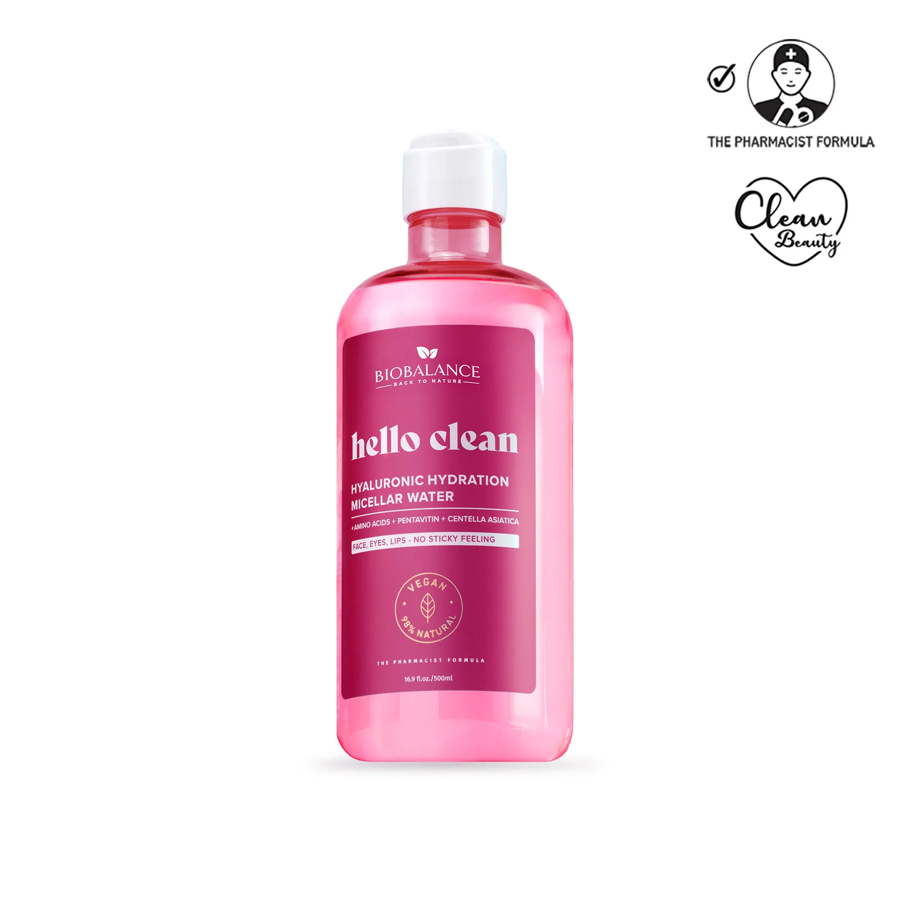 BB-HYALURONIC-MICELLAR-WATER HELLO CLEAN HYALURONIC HYDRATION MICELLAR WATER 500 ML - Image 1